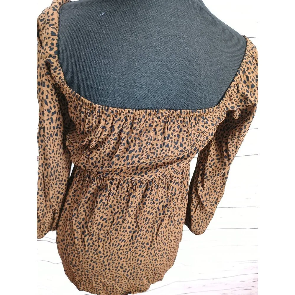 Gap Teen Animal Print Long-Sleeve Dress Size 10 -‎ EcoVero Fabric